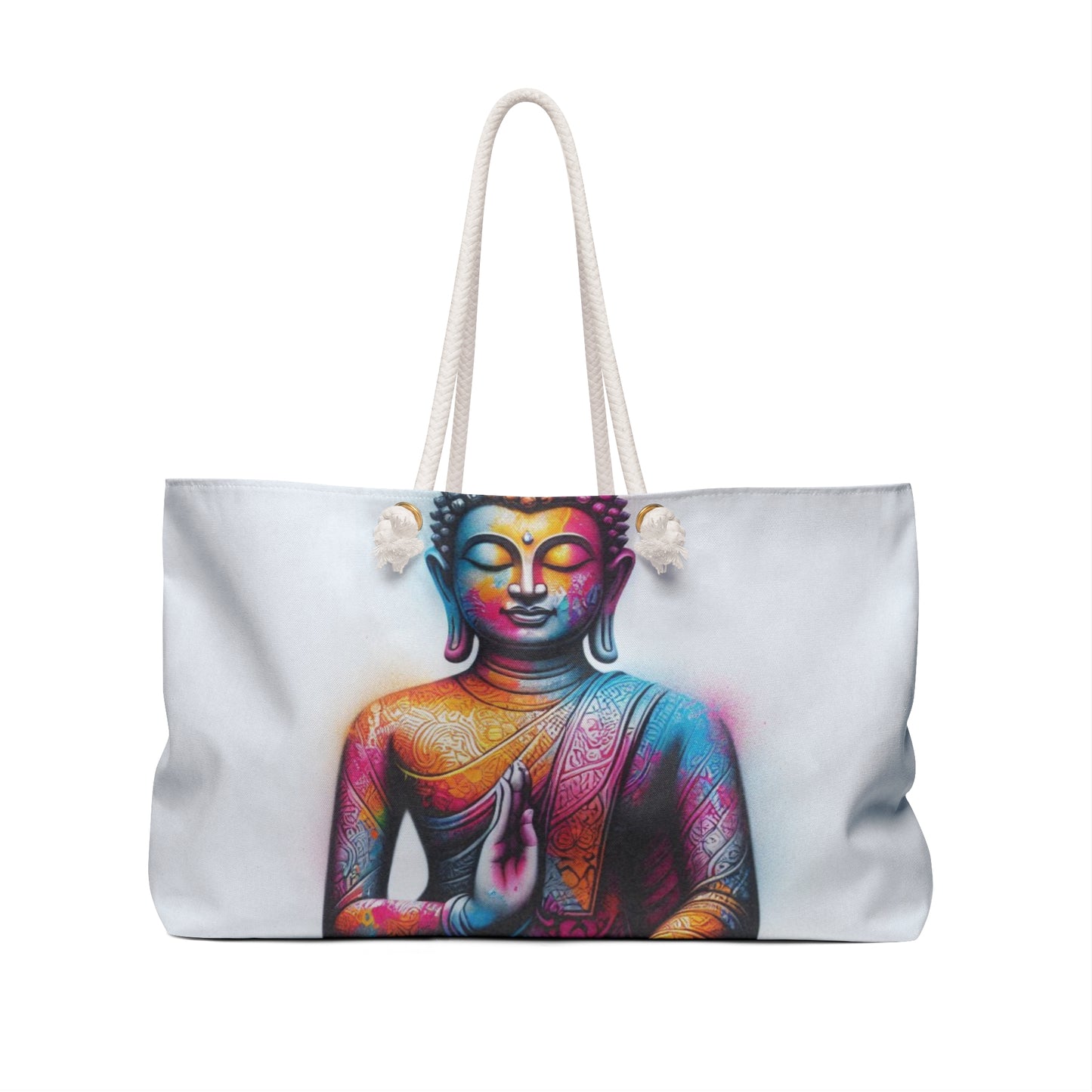 Colorful Buddha Travel Bag: Oversized Bag, Overnight Bag, Gym Bag