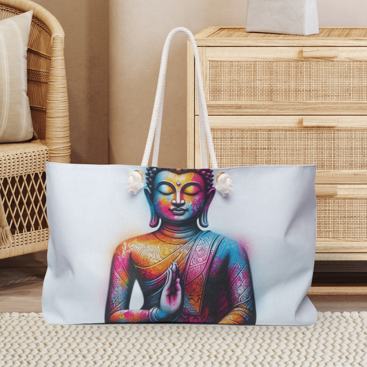 Colorful Buddha Travel Bag: Oversized Bag, Overnight Bag, Gym Bag