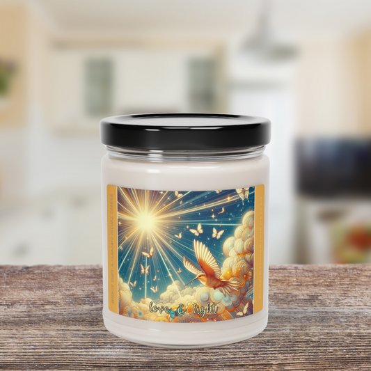 LOVE & LIGHT ENERGY SHIFT AND CLEARING RITUAL CANDLE: Scented Soy Candle, 9oz