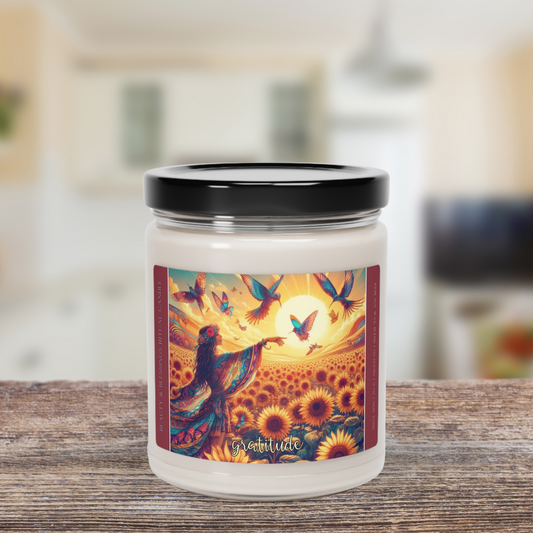 GRATITUDE: BEAUTY & BLESSINGS RITUAL CANDLE: Scented Soy Candle, 9oz