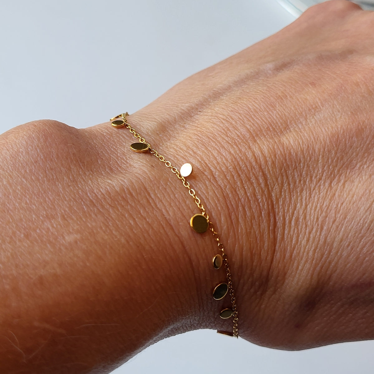 Nia Dainty Boho Gold Coin Bracelet