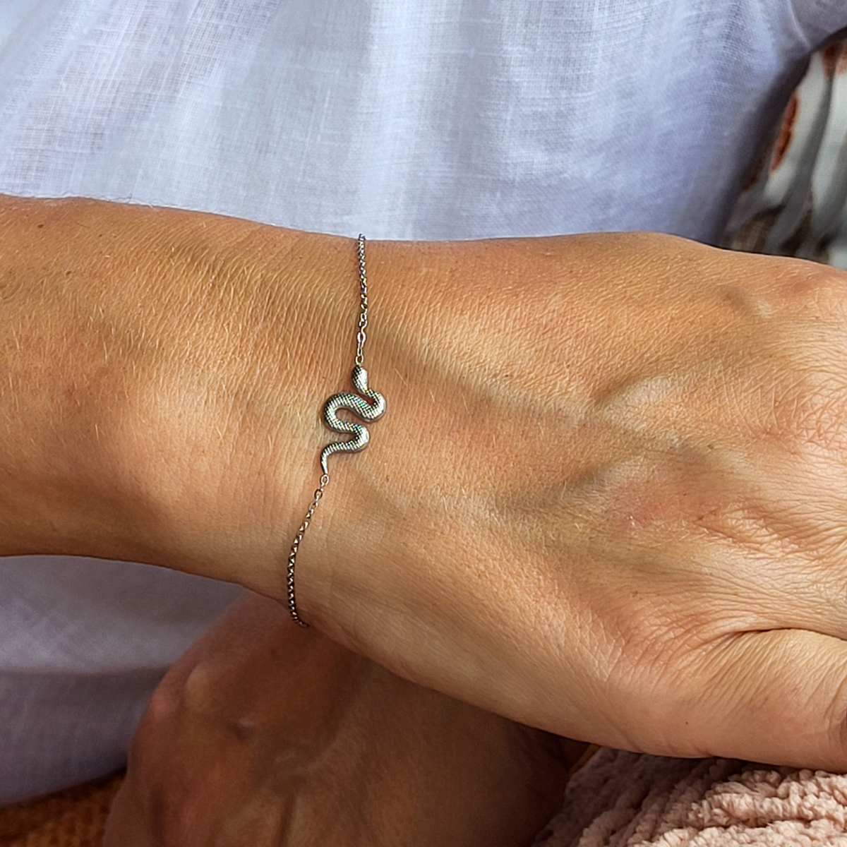 DAINTY GOLD & SILVER SNAKE BRACELET