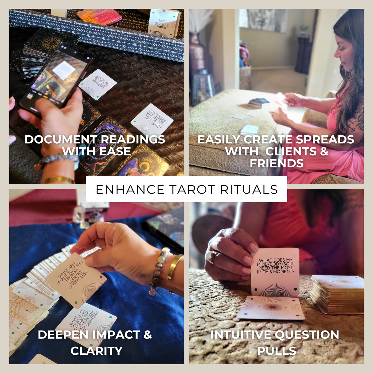 Tarot’s Lil Sidekick – 82-Card Tarot Spread Deck | Intuitive Reading Prompts for All Levels