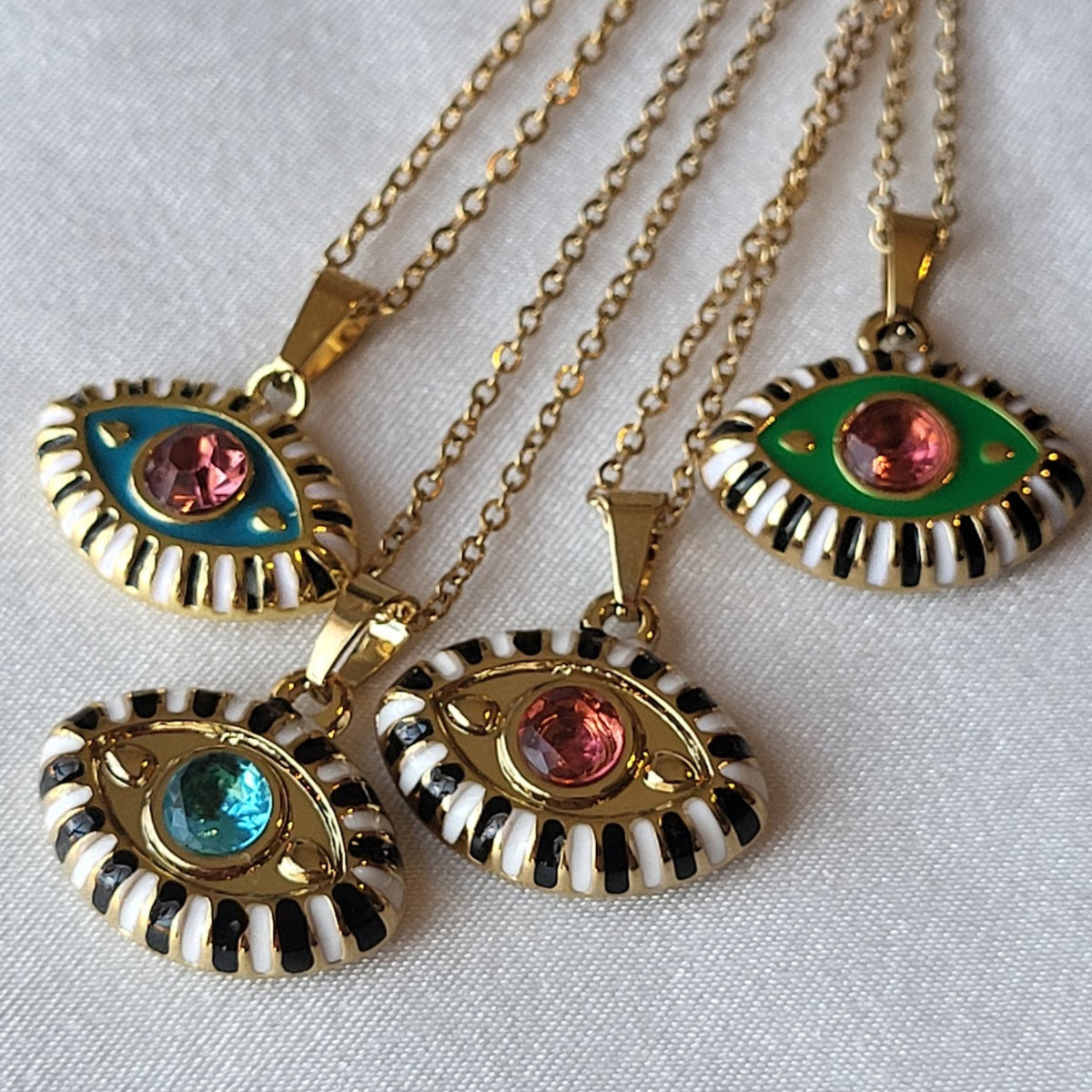Evil Eye Pendant Necklace - Removable Protection Talisman Charm
