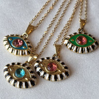 Evil Eye Pendant Necklace - Removable Protection Talisman Charm