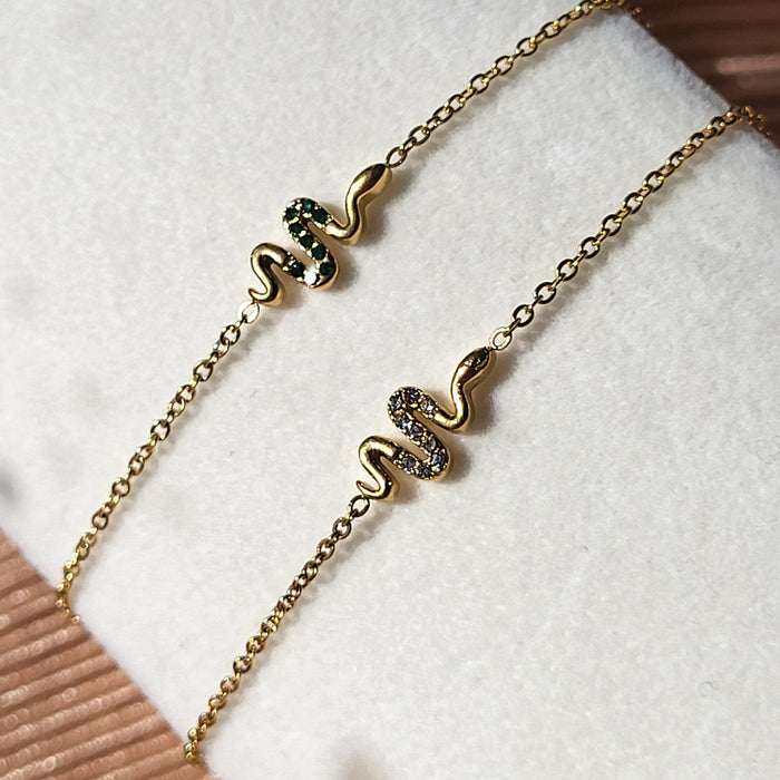 CLEARANCE - Snake Charm Zirconia Bracelet