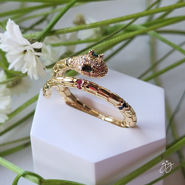 CLEARANCE - Eve Jeweled Snake Wrap Ring