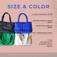 PUFFER SOFT RELAXED LARGE TOTE / WORK / SCHOOL / GYM BAG