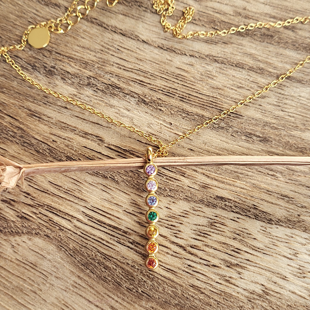 CHAKRA CHARM NECKLACE- 7 stone pendant