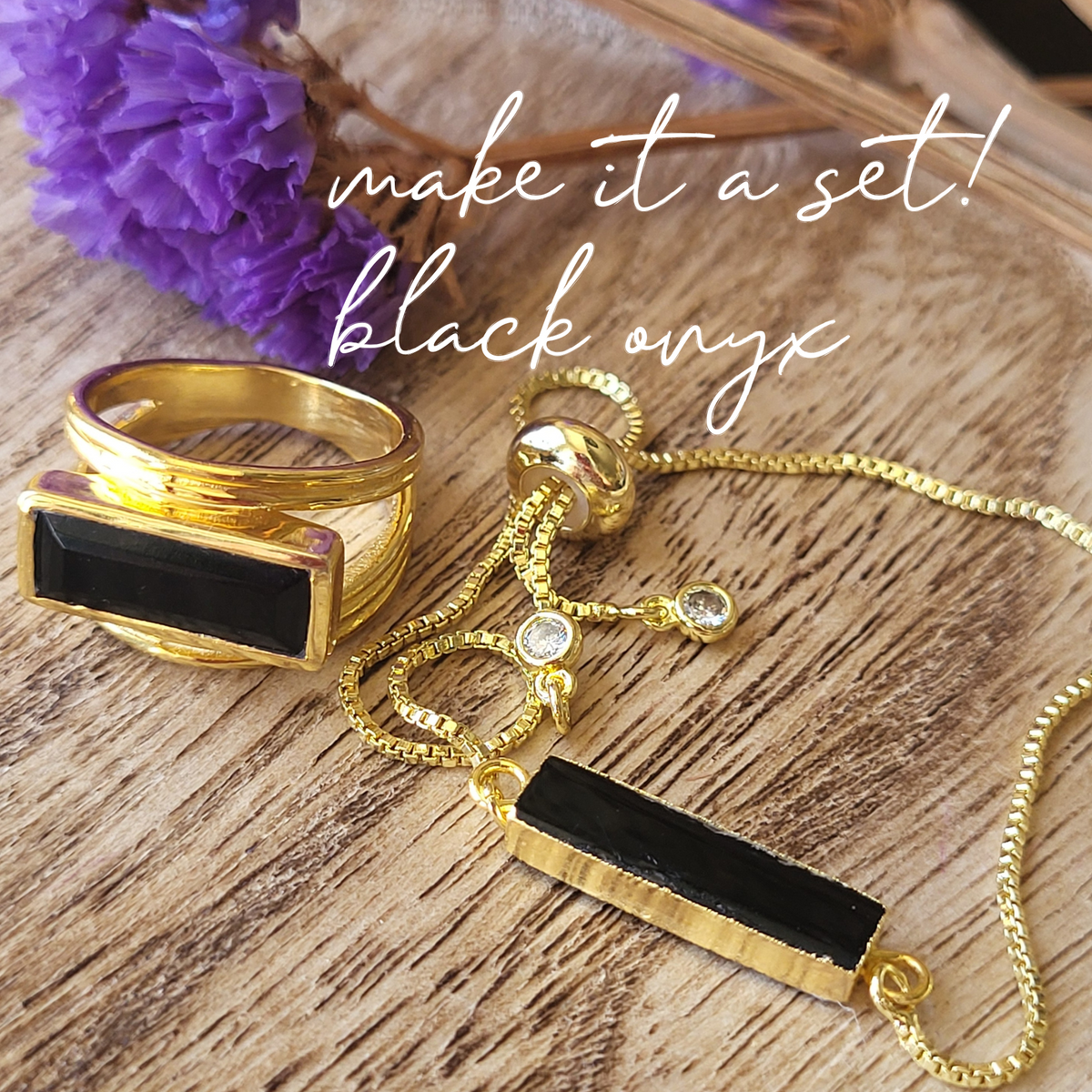 Althea Handmade Gemstone Bar Bracelet: Green Onyx, Black Onyx & Aqua Chalcedony