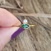 CLEARANCE - Paradise Within Gold Green Stacking Ring