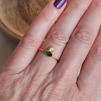 CLEARANCE - Paradise Within Gold Green Stacking Ring