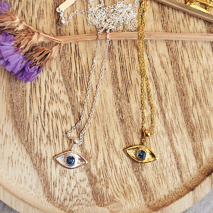 Amara Evil Eye Charm Necklace: Removable Charm Necklace
