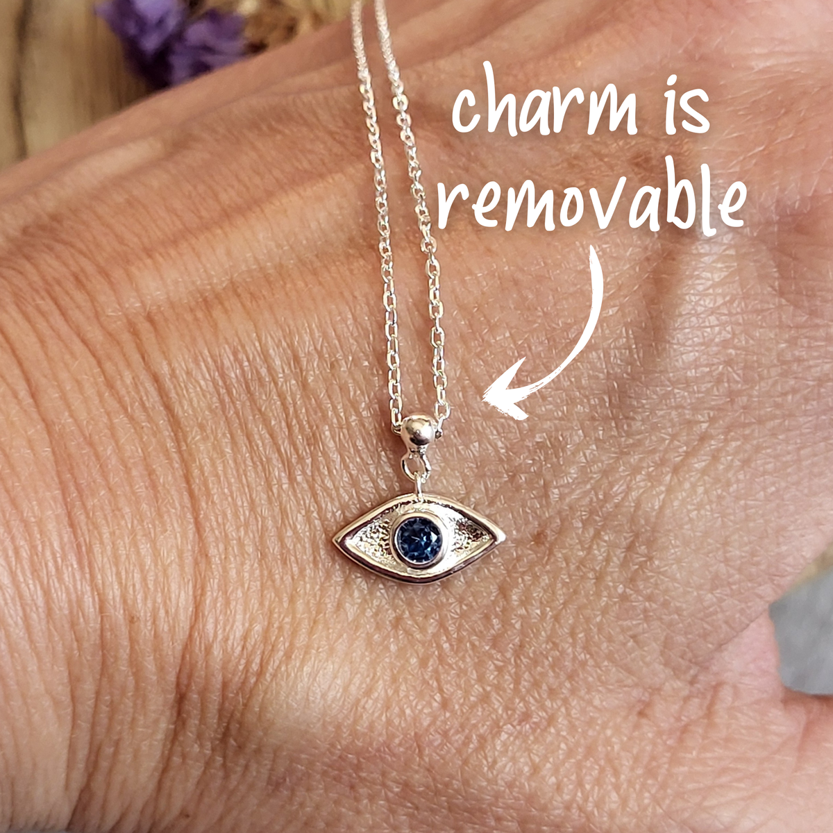 Amara Evil Eye Charm Necklace: Removable Charm Necklace