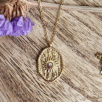 CLEARANCE - Salana Gold Sunburst Coin Necklace
