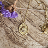 CLEARANCE - Salana Gold Sunburst Coin Necklace