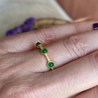 CLEARANCE - The Empress Stackable Green Gold Ring