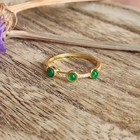 CLEARANCE - The Empress Stackable Green Gold Ring