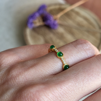 CLEARANCE - The Empress Stackable Green Gold Ring