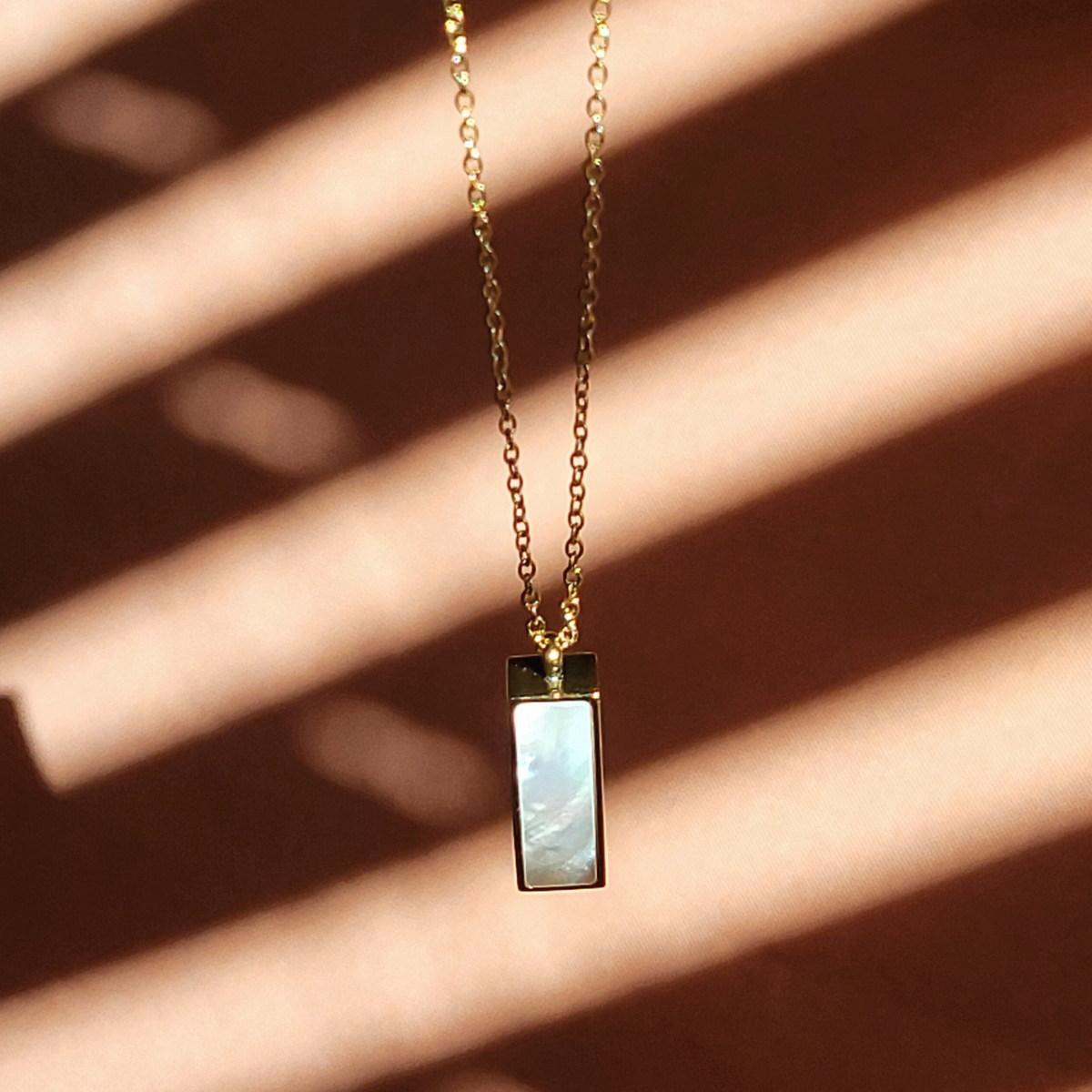CLEARANCE - Mother of Pearl Bar Shell Pendant Necklace