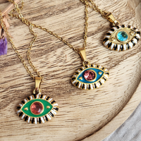 Evil Eye Pendant Necklace - Removable Protection Talisman Charm