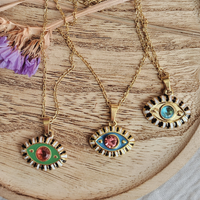 Evil Eye Pendant Necklace - Removable Protection Talisman Charm