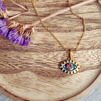 Evil Eye Pendant Necklace - Removable Protection Talisman Charm
