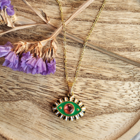 Evil Eye Pendant Necklace - Removable Protection Talisman Charm