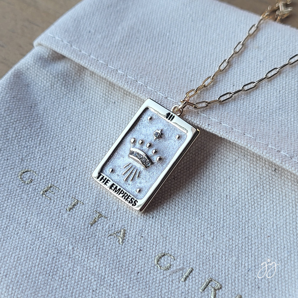 Empress Vintage Tarot Square Pendant Necklace