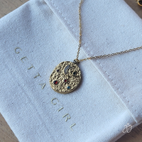 CLEARANCE - Indu Moon Necklace: Cosmic Gold Coin Pendant Necklace