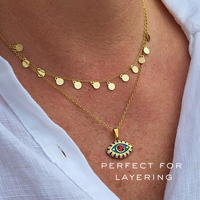 Zivah Dainty Gold / Silver Disc Necklace 925 Silver