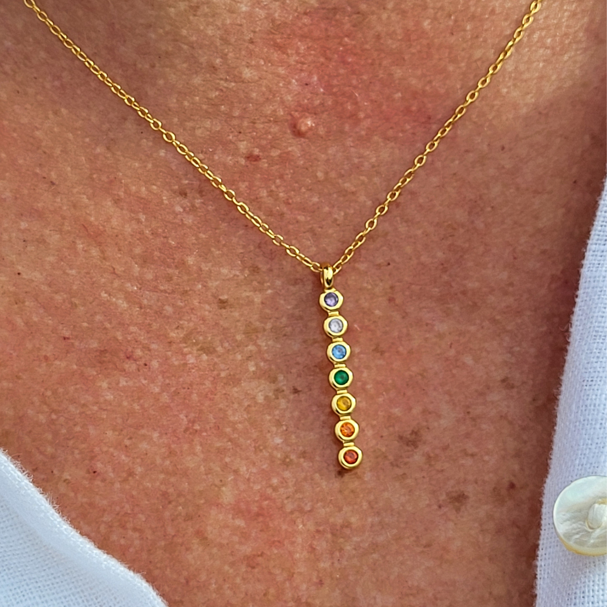 CHAKRA CHARM NECKLACE- 7 stone pendant
