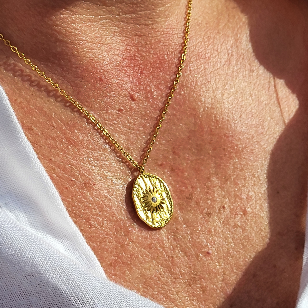 CLEARANCE - Salana Gold Sunburst Coin Necklace