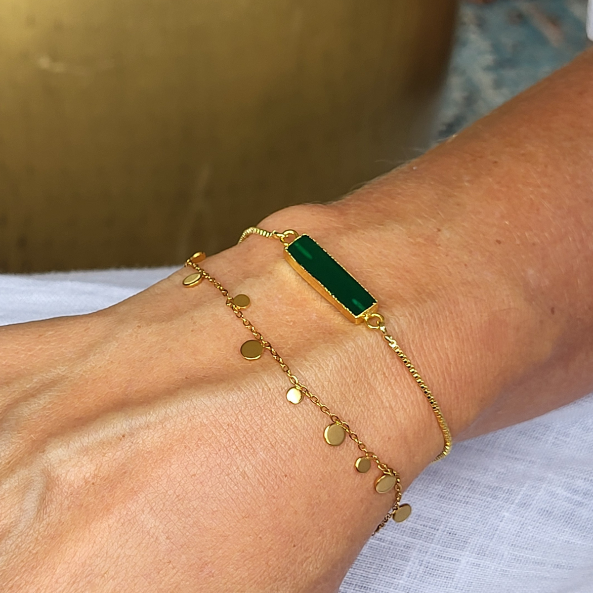 Althea Bar Gemstone Pull Bracelet